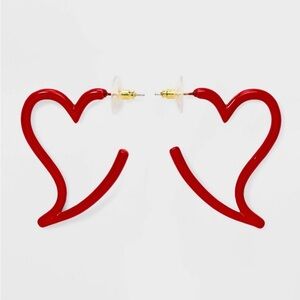 SUGARFIX by BaubleBar Valentine's Day
Heart Open Hoop Earrings - Red NWT